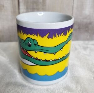 Vintage Kmart Safari Collection Colorful Alligator CoffeeMug.